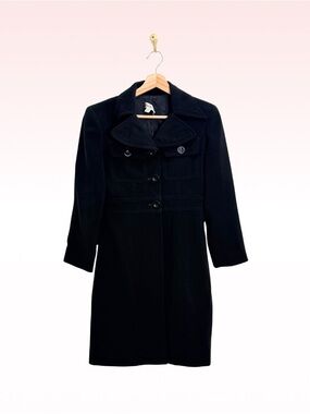 BEBE Black Trench Coat (Sz 2)